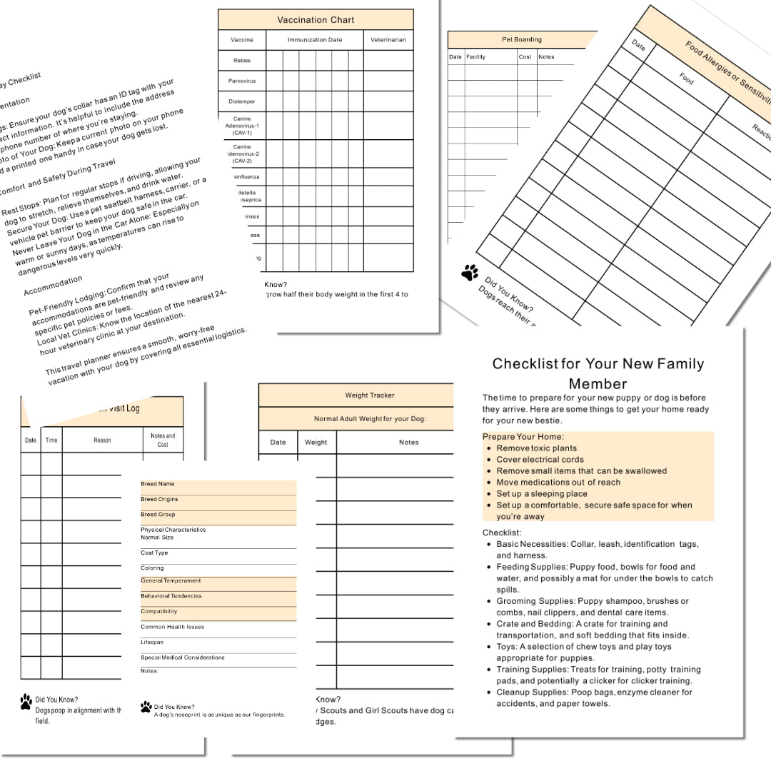 Tails of a Spoiled Dog Pet Planner | Dog Health, Training, Grooming & Care Journal