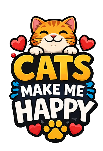 Cats Make Me Happy Sticker Cute Kitty Pet Lover Decal Gift Journal Scrapbooking