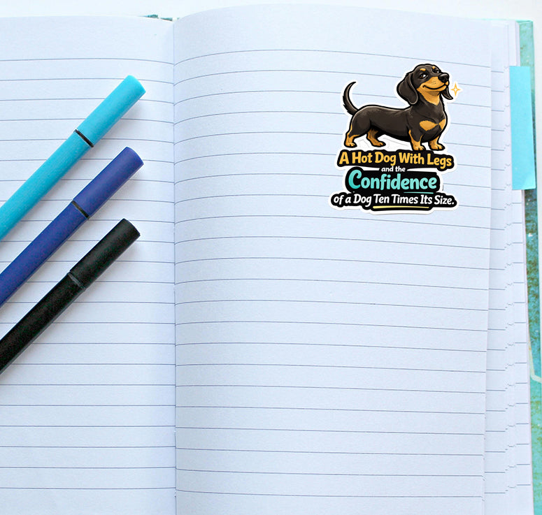 Funny Dachshund Sticker Hot Dog With Legs Journal Scrapbook Dog Lover Gift