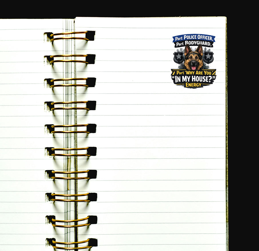 Funny German Shepherd Sticker Protective Dog Humor Police Dog Journal Scrapbook