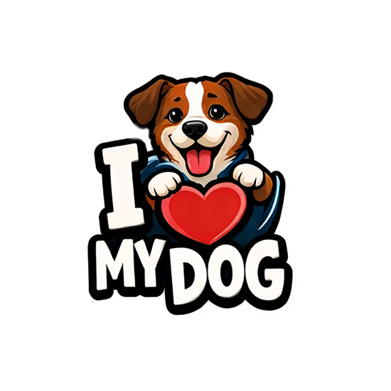I Love My Dog Sticker Cute Puppy Heart Decal Pet Lover Gift Journal Scrapbooking