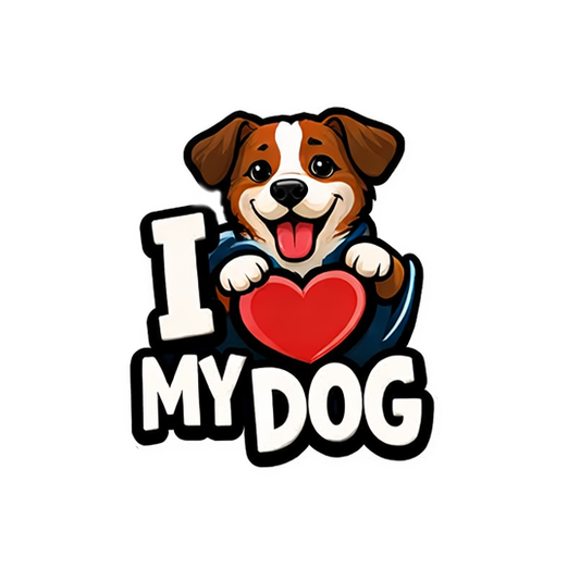 I Love My Dog Sticker Cute Puppy Heart Decal Pet Lover Gift Journal Scrapbooking
