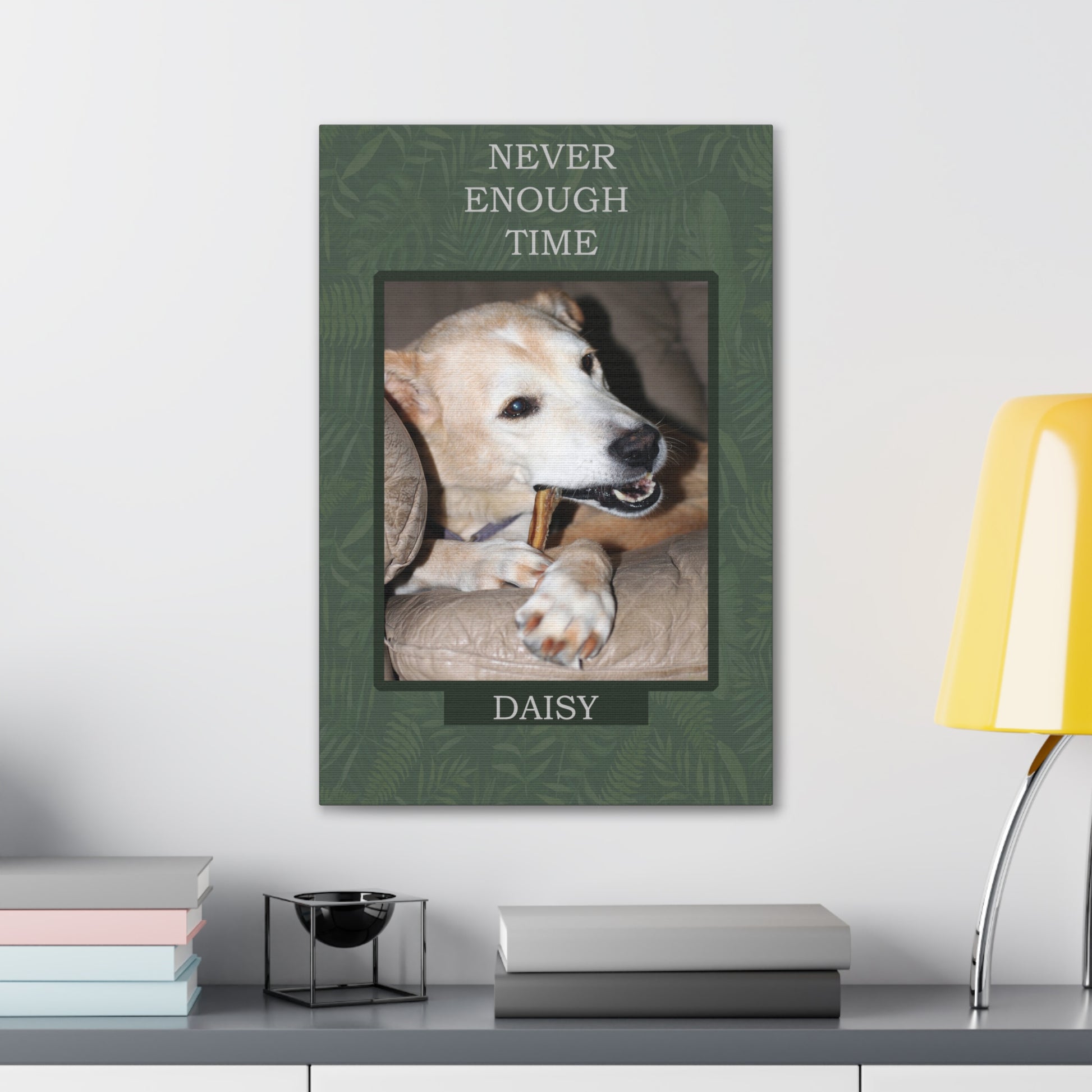 Never Enough Time Memorial Personalized Dog Canvas Custom Pet Portraits