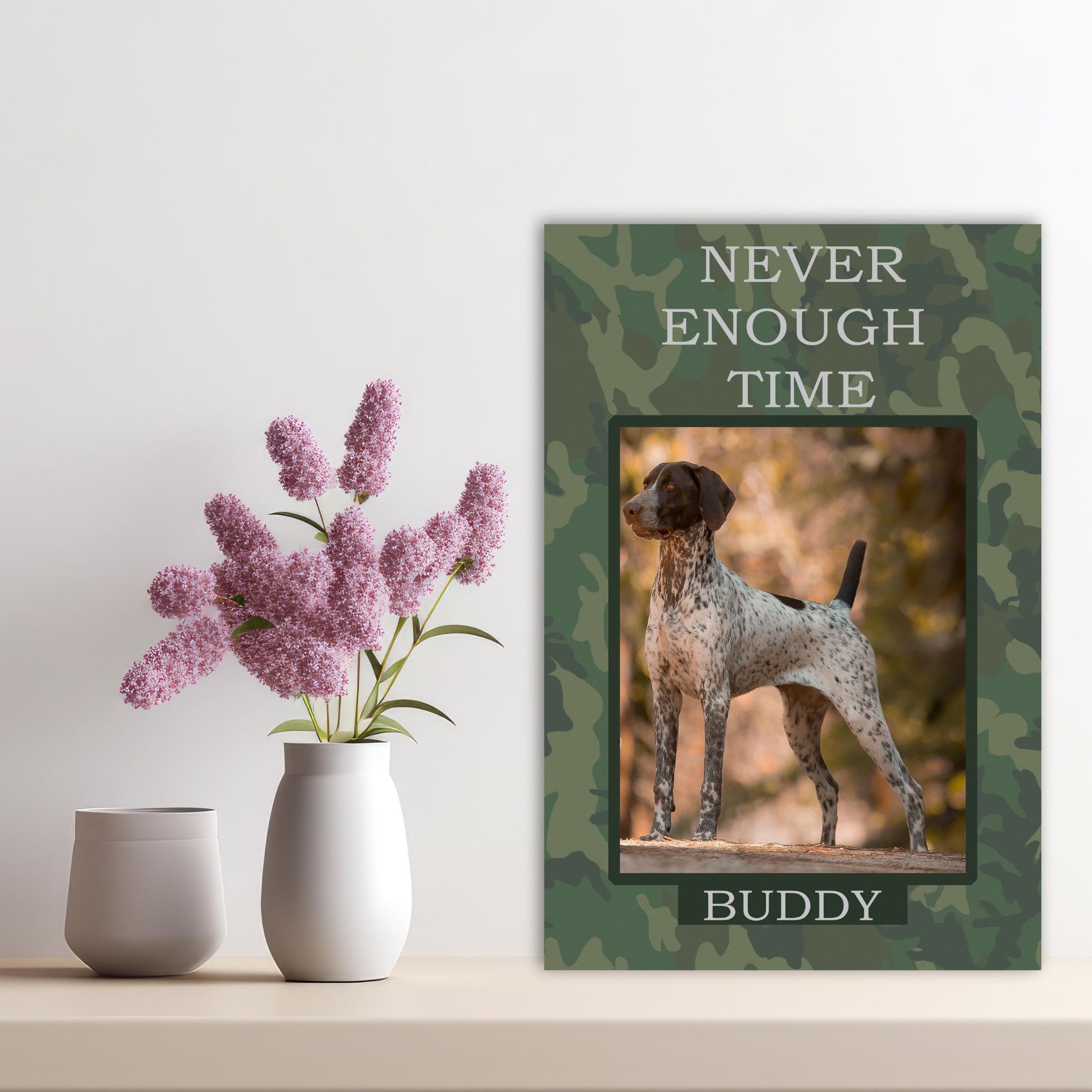 Never Enough Time Hunter Memorial Personalized Dog  Custom Pet Portraits