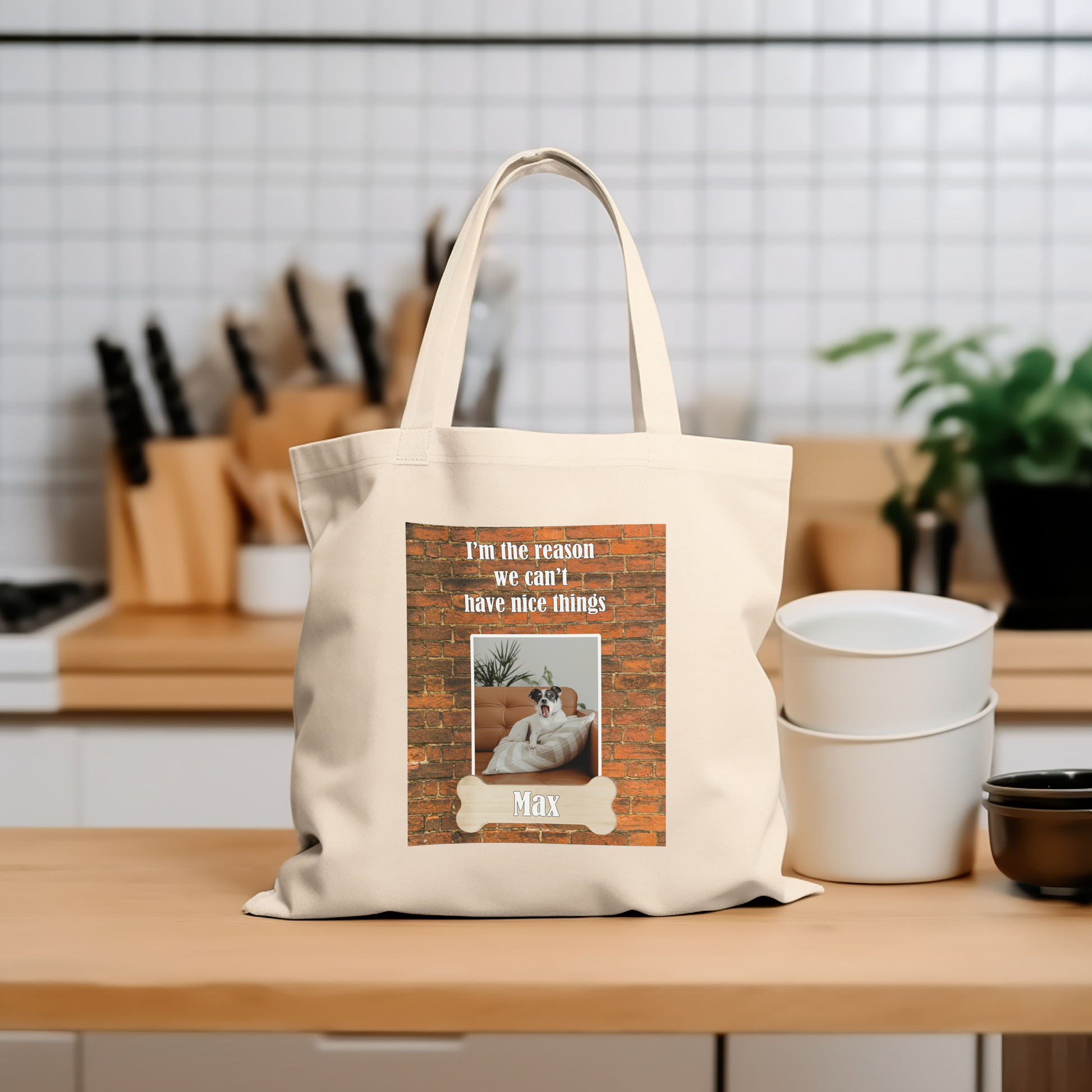 Personalized Dog Nice Things Cotton Canvas Tote Bag