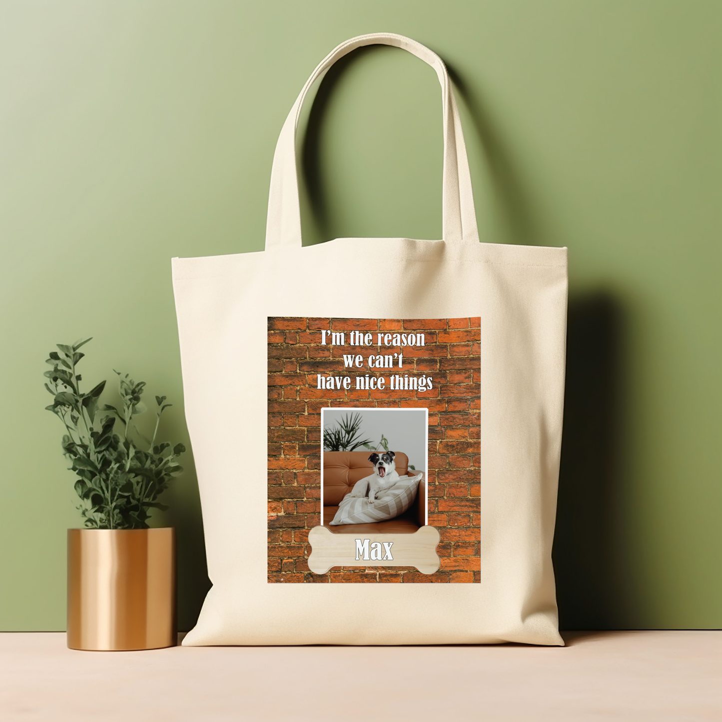 Personalized Dog Nice Things Cotton Canvas Tote Bag