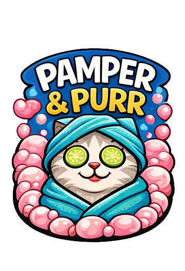 Pamper and Purr Cat Sticker Cute Spa Kitty Decal Pet Lover Journal Scrapbooking