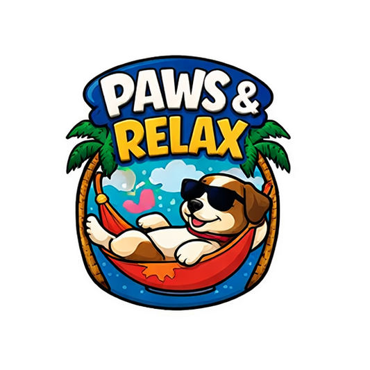 Share Paws and Relax Dog Sticker Cute Beach Puppy Decal Pet Lover Journal Scrapbooking