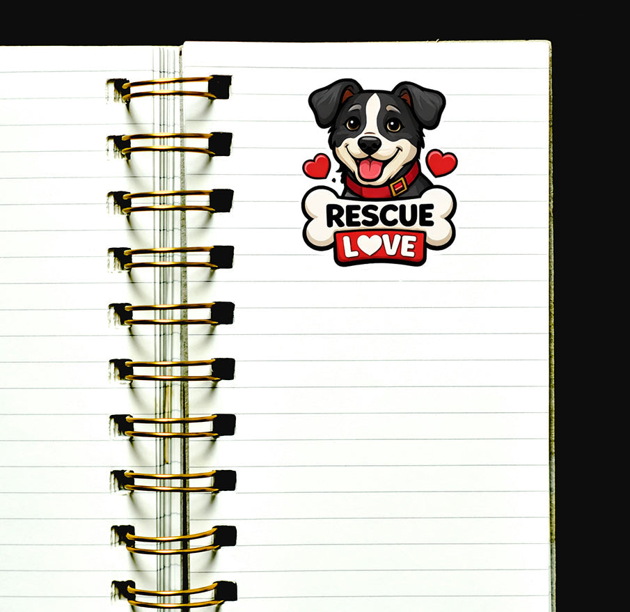 Rescue Love Dog Sticker Puppy Pet Adoption Decal Animal Journal Scrapbooking