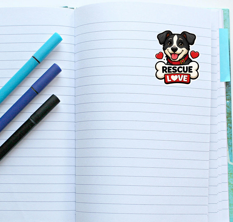 Rescue Love Dog Sticker Puppy Pet Adoption Decal Animal Journal Scrapbooking